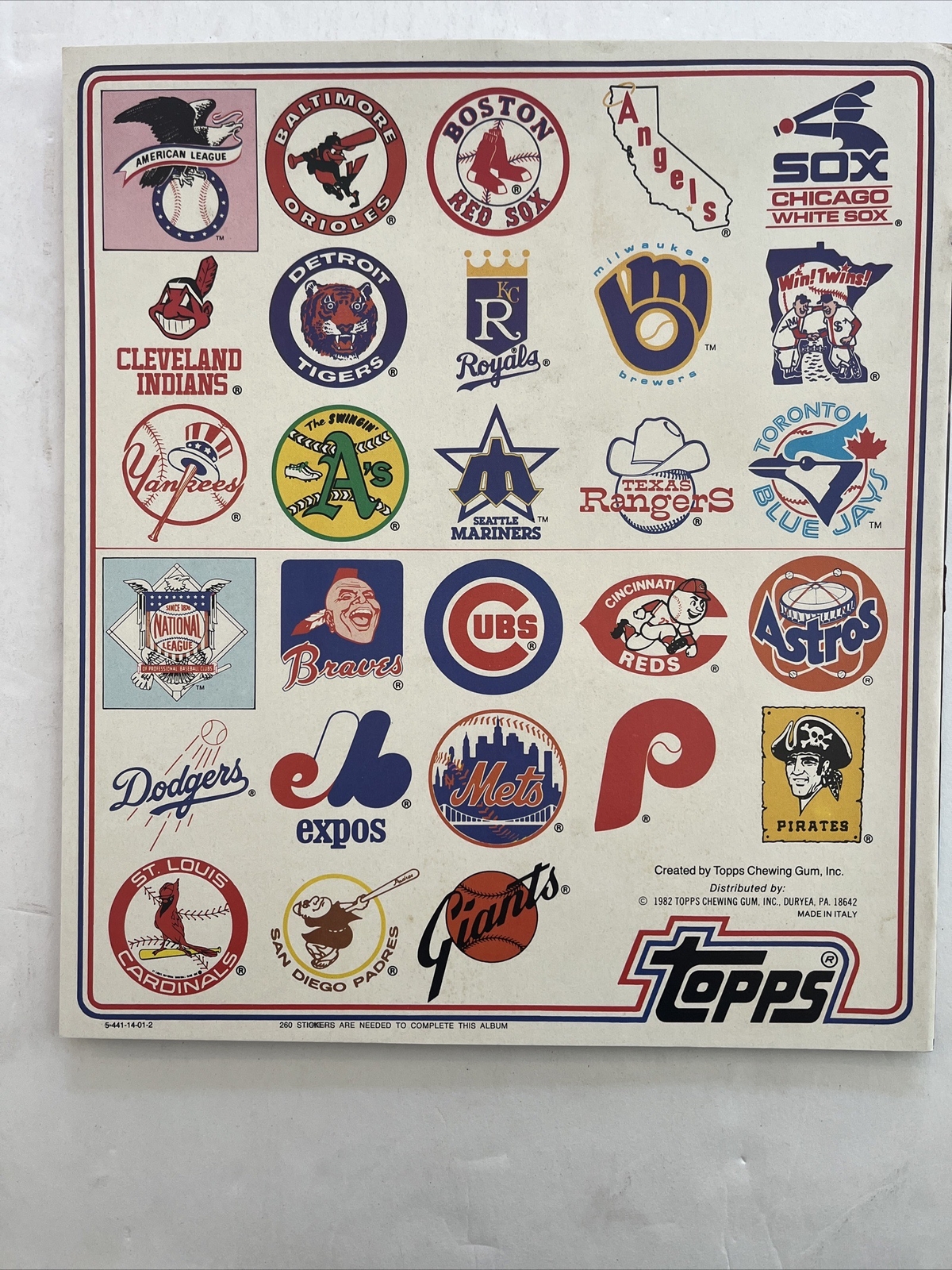 1982 Topps Baseball Sticker Album Old Stock Never Used Empty Carter