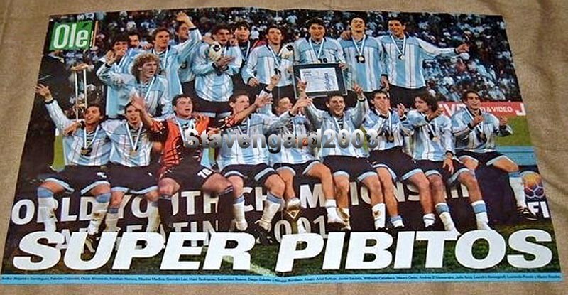 ARGENTINA WORLD YOUTH SUB20 CHAMPION 2001 – Original Old Poster 55 x 36 cm