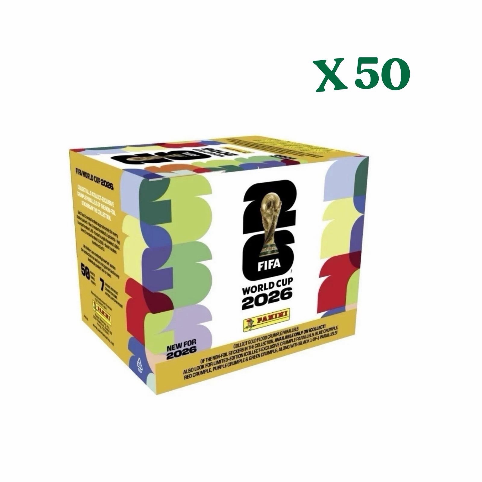 Panini FIFA World Cup 2026 Sticker Box – 50 Pack Box (Sealed) PRESALE