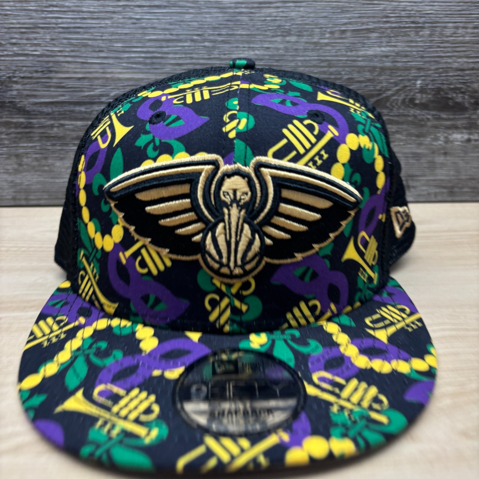 New Orleans Pelicans Hat Cap Snap Back Multi-Color NBA Basketball Mardi Gras