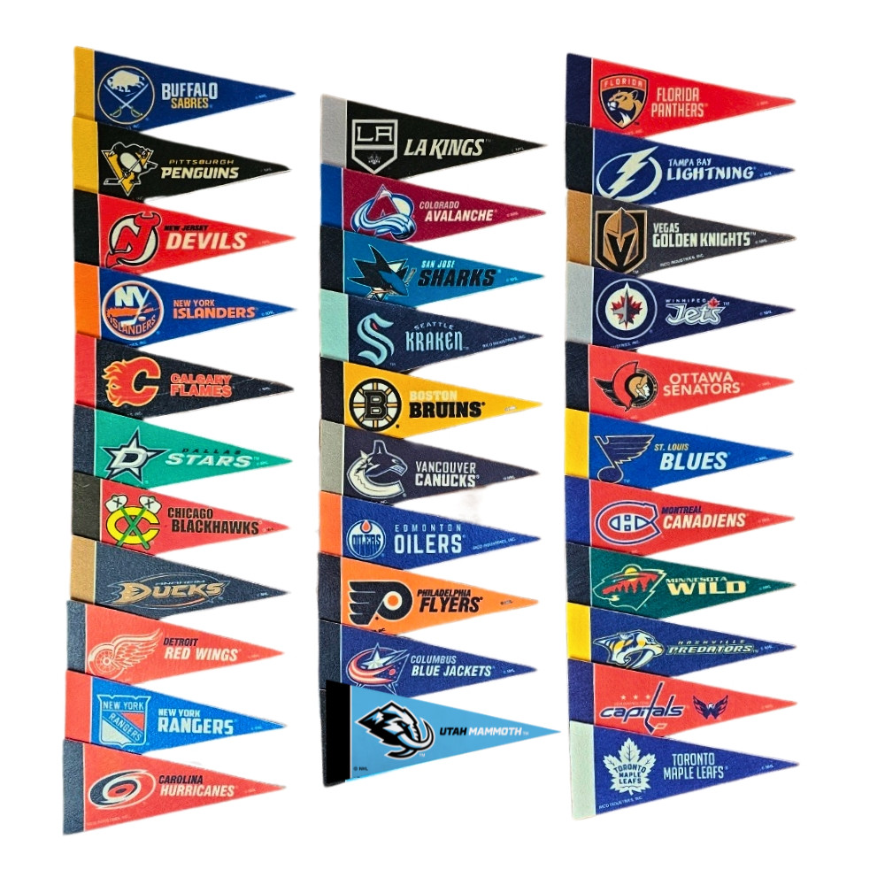 NHL Mini Pennant Set (all 32 Teams including the Utah Hockey Club)