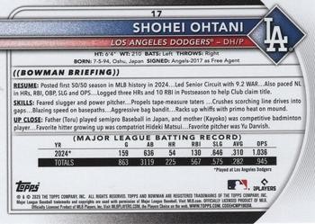 2025 Bowman #17 Shohei Ohtani Los Angeles Dodgers