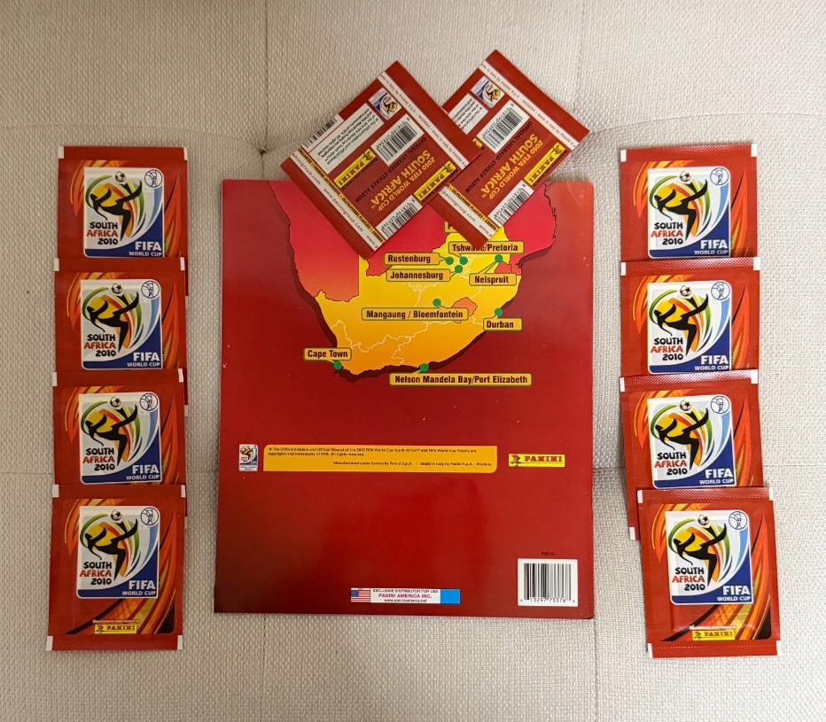 2010 Panini World Cup South Africa Stickers Package 10 Packs + NEW Sticker Album