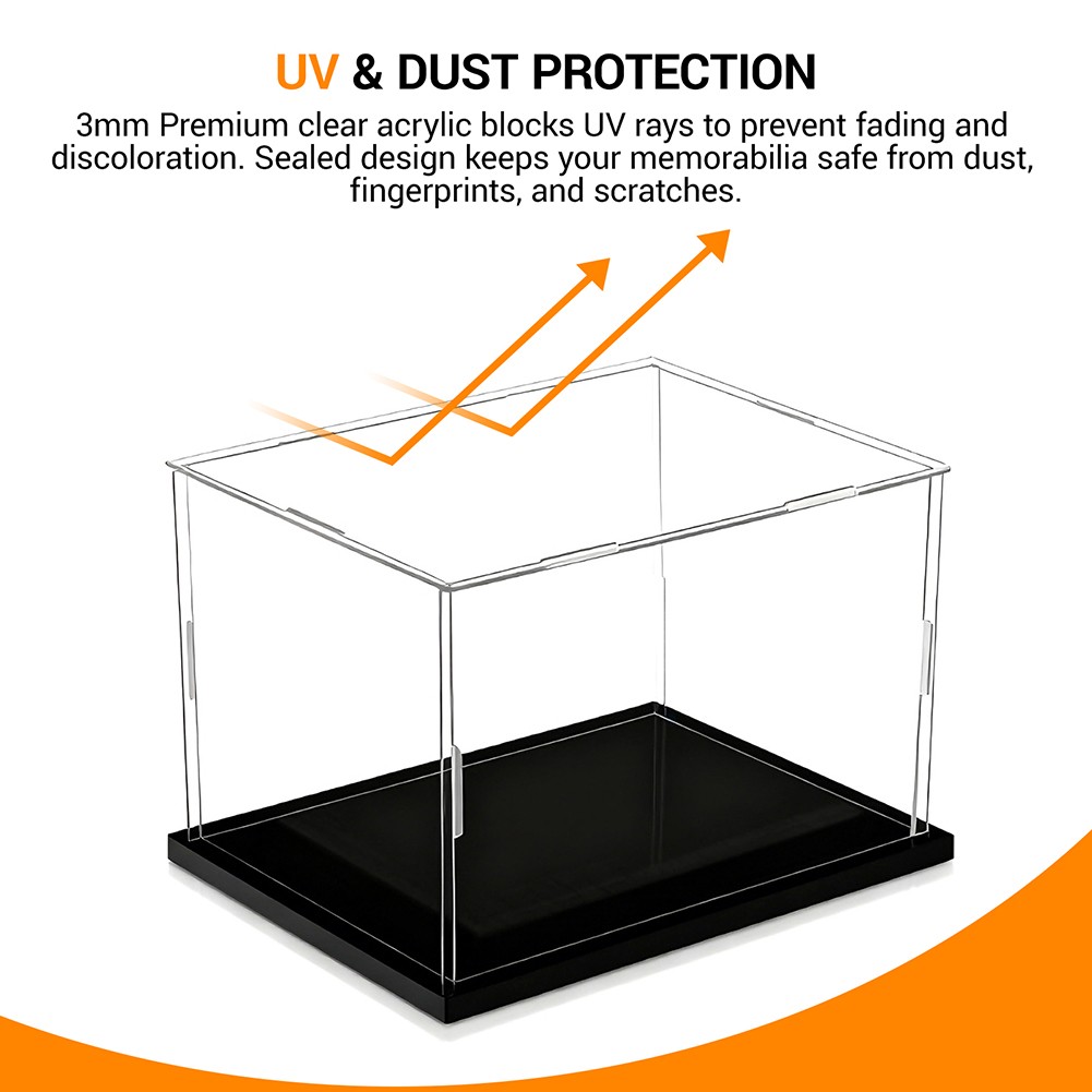 4X Mini Helmet Display Case with UV Protection for 1:2 Scale Football Baseball