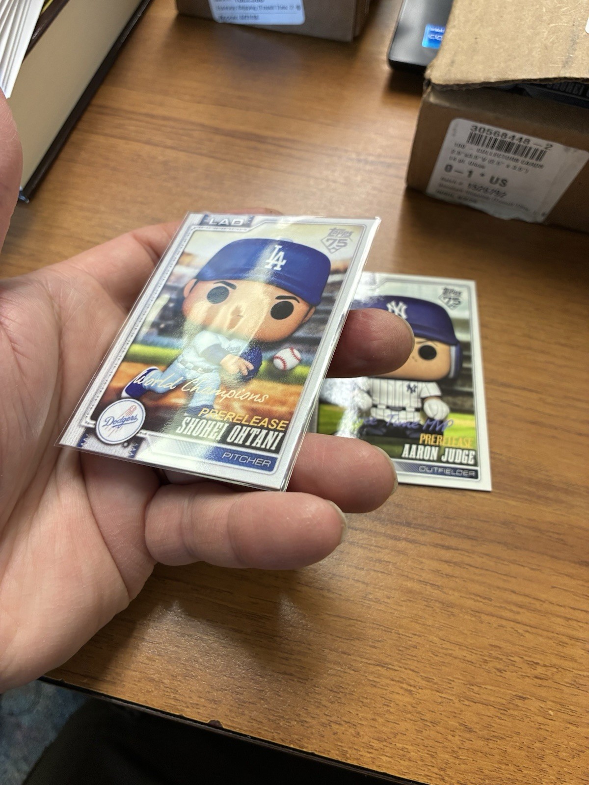 SHOHEI OHTANI Pitching FUNKO POP Prerelease Card + AARON JUDGE FUNKO PRERELEASE