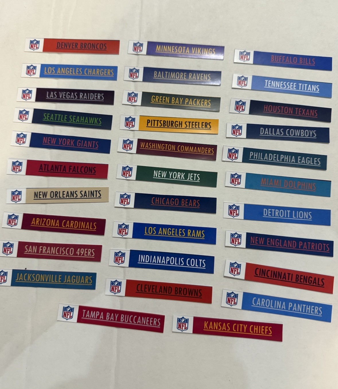 NFL Team Color NFL Logo Sticker Labels for BCW Card Dividers – Labels ONLY