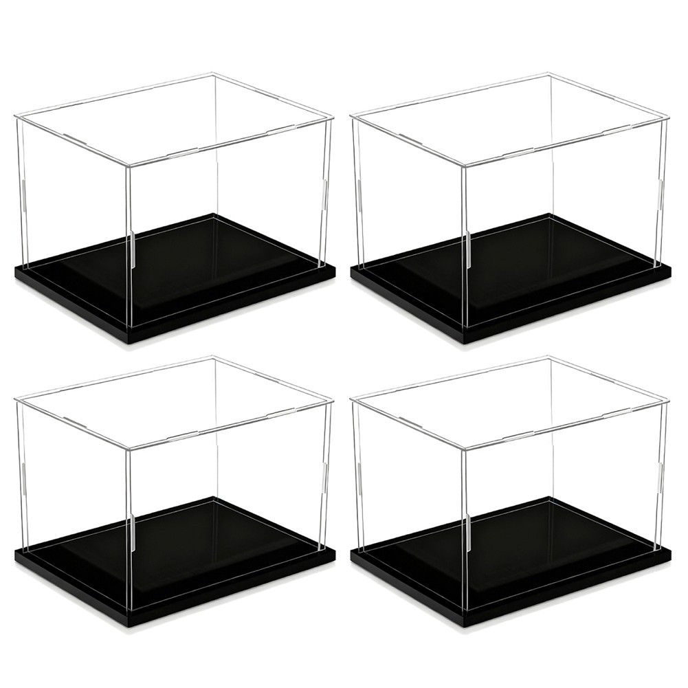 4X Mini Helmet Display Case with UV Protection for 1:2 Scale Football Baseball