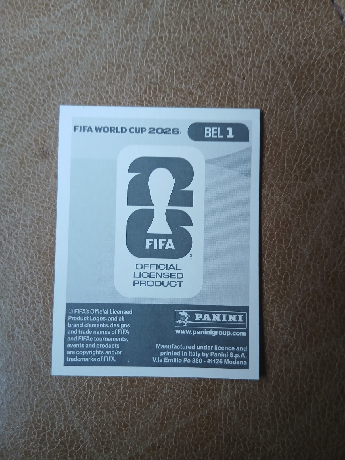 Panini FIFA World Cup 2026 Stickers BEL1 Belgium team foil badge