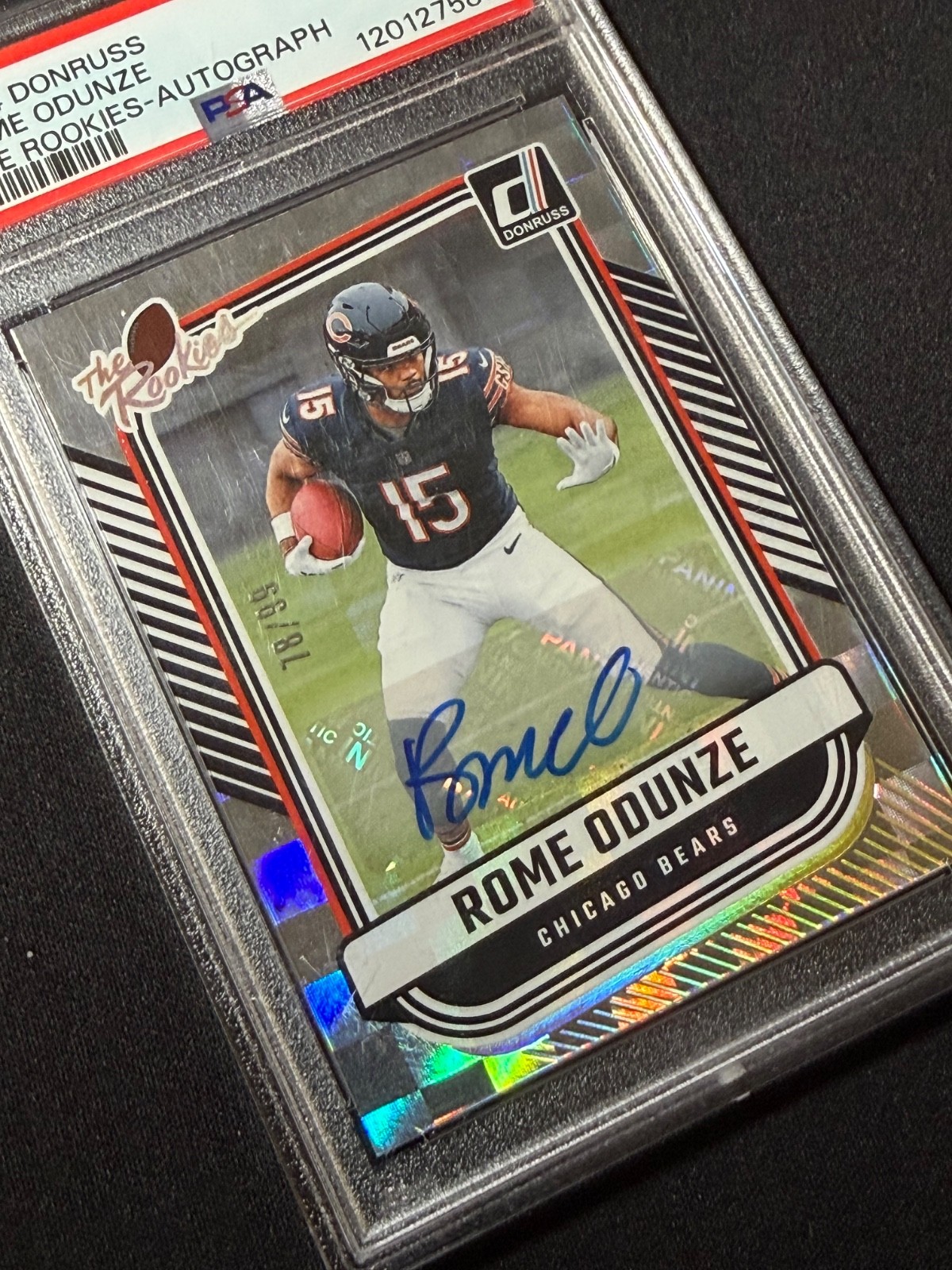 2024 Donruss The Rookies Auto /99 ROME ODUNZE #TR-3 RC Chicago Bears PSA 9