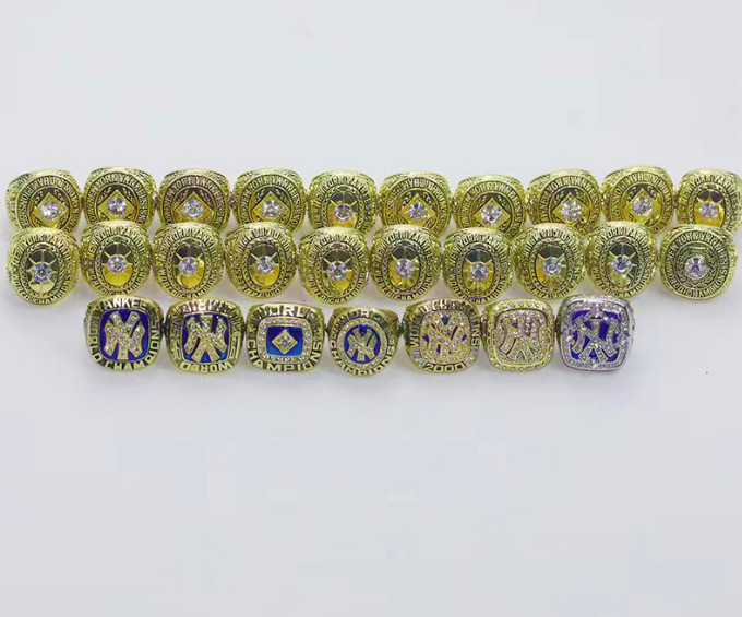 27 PCS New York Yankees World Series Championship Rings Complete Set With Box