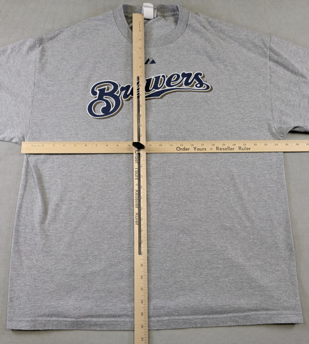 Milwaukee Brewers Jersey Shirt Mens 2XL Gray Majestic Y2K Ryan Braun MLB Retro