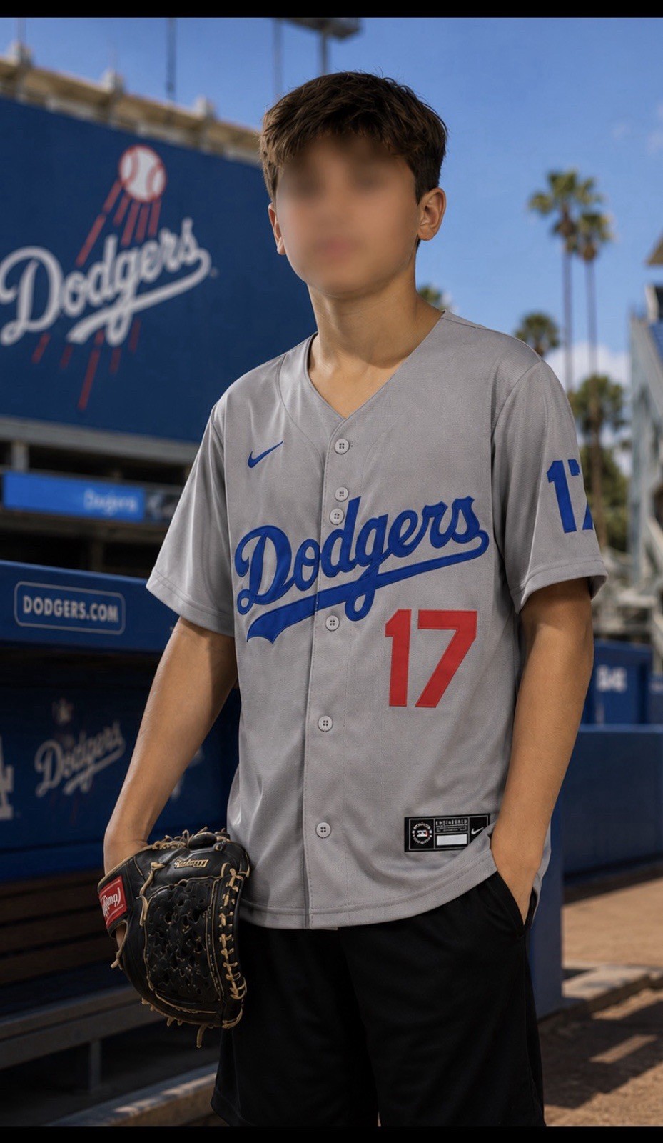Shohei Ohtani LA Dodgers #17 Stitched Gray Rare Kids Jersey Youth Medium 10/12