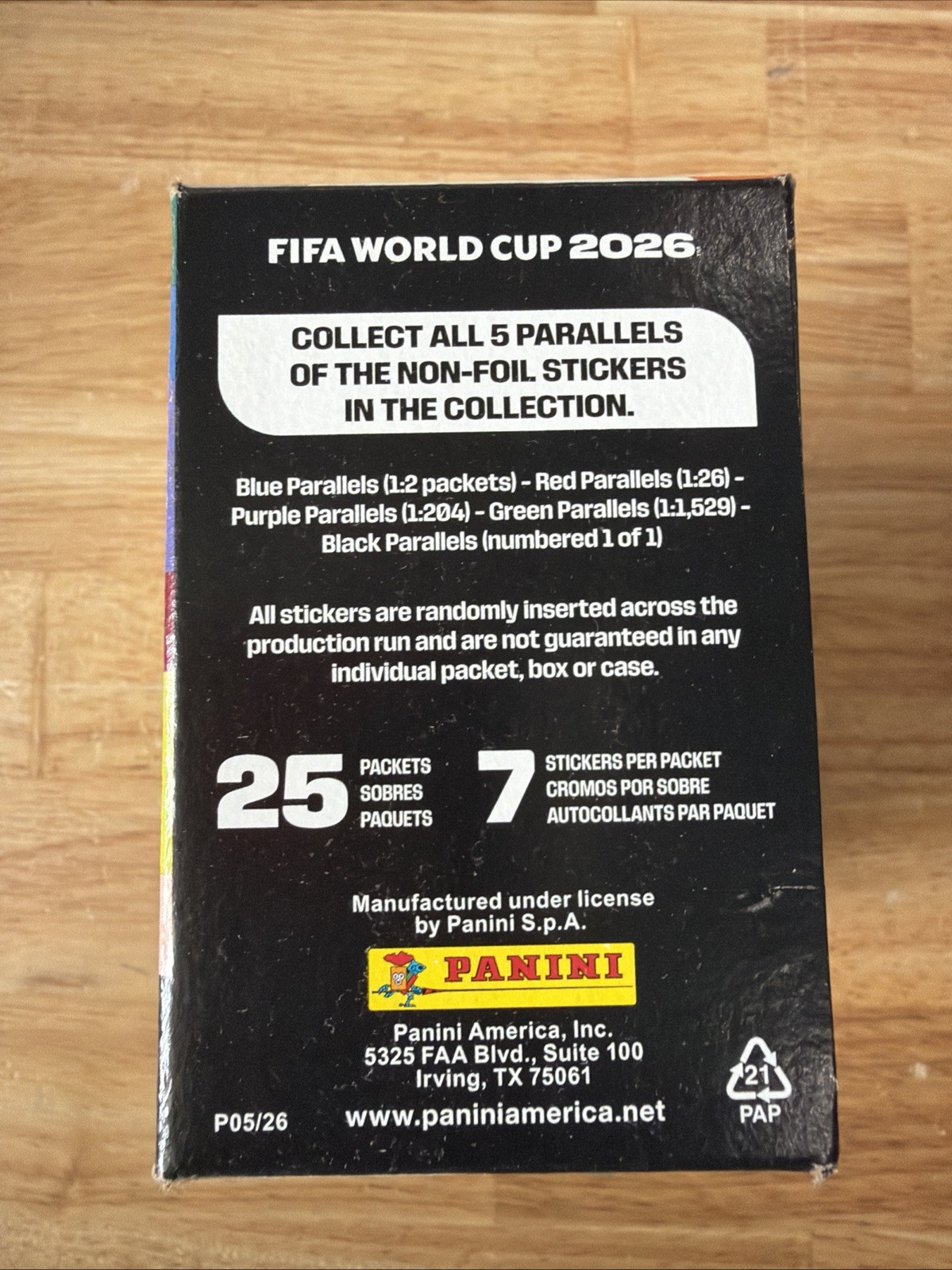 FIFA World Cup 2026 PANINI Stickers 25 count sticker pack box Sealed