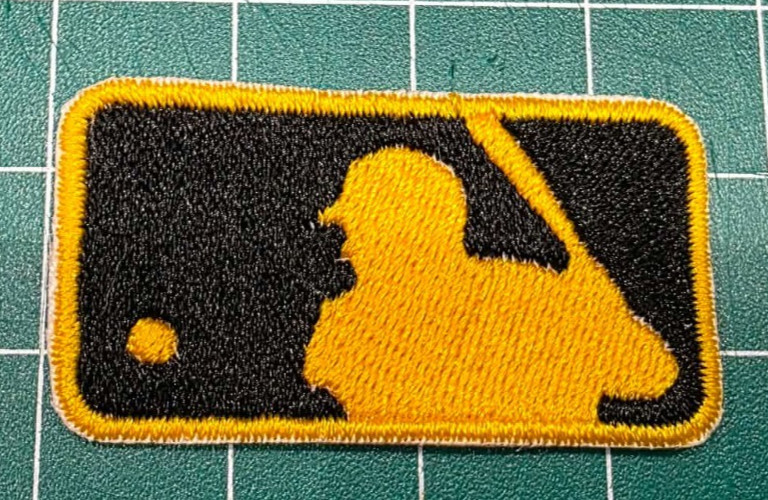 Gold MLB Logo Embroidered Iron On Baseball Patch 1-1/4″ x 2-1/4″ for Shirt Hat