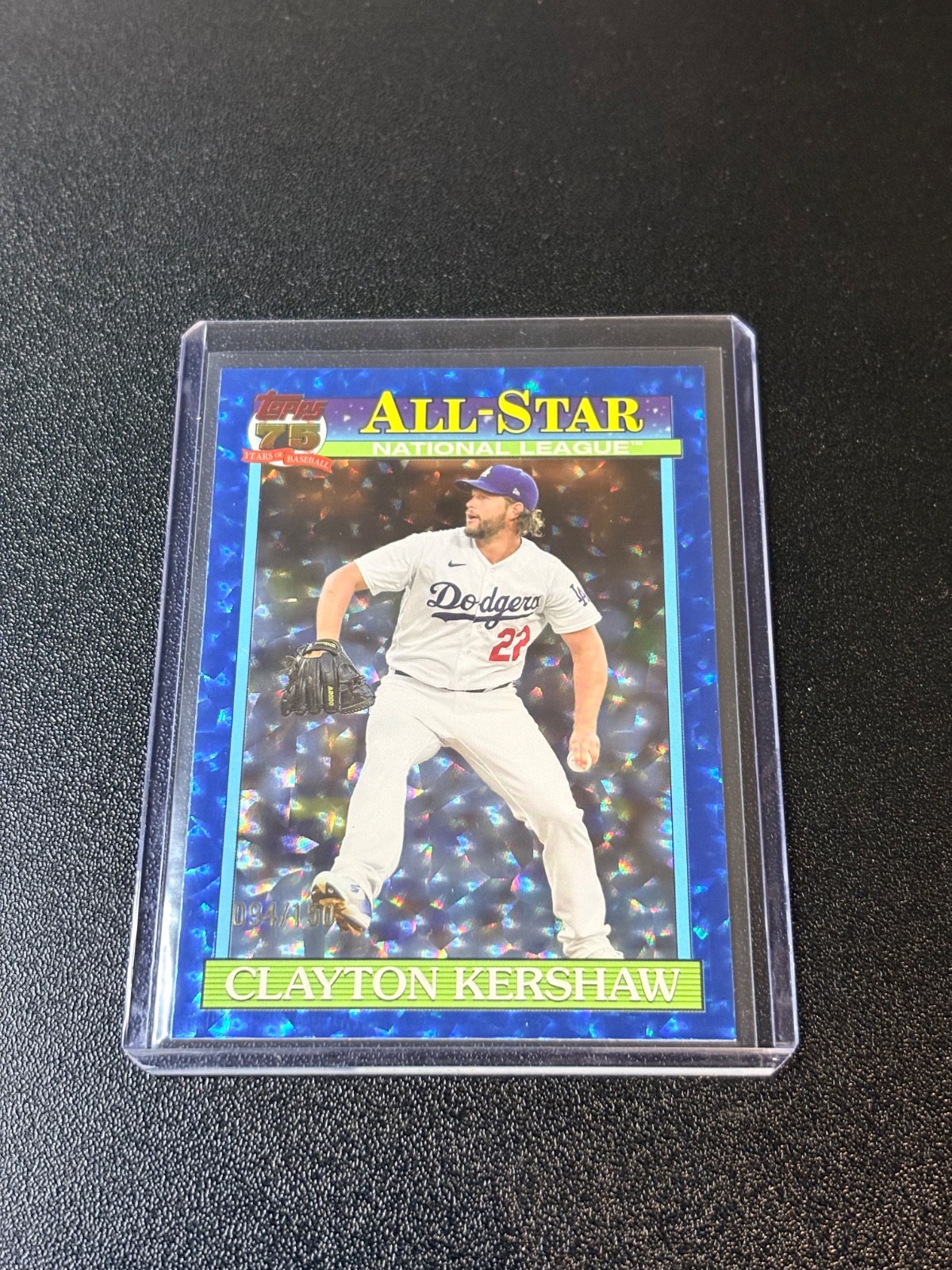 2026 Topps Series 2 Clayton Kershaw All Star Blue Crackle /150 TEAM Color Match