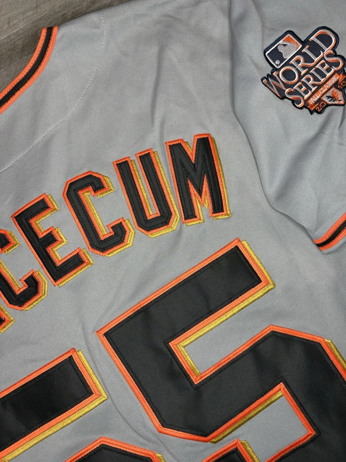 Tim Lincecum 2010 San Francisco Giants World Series Grey Road Men’s Jersey