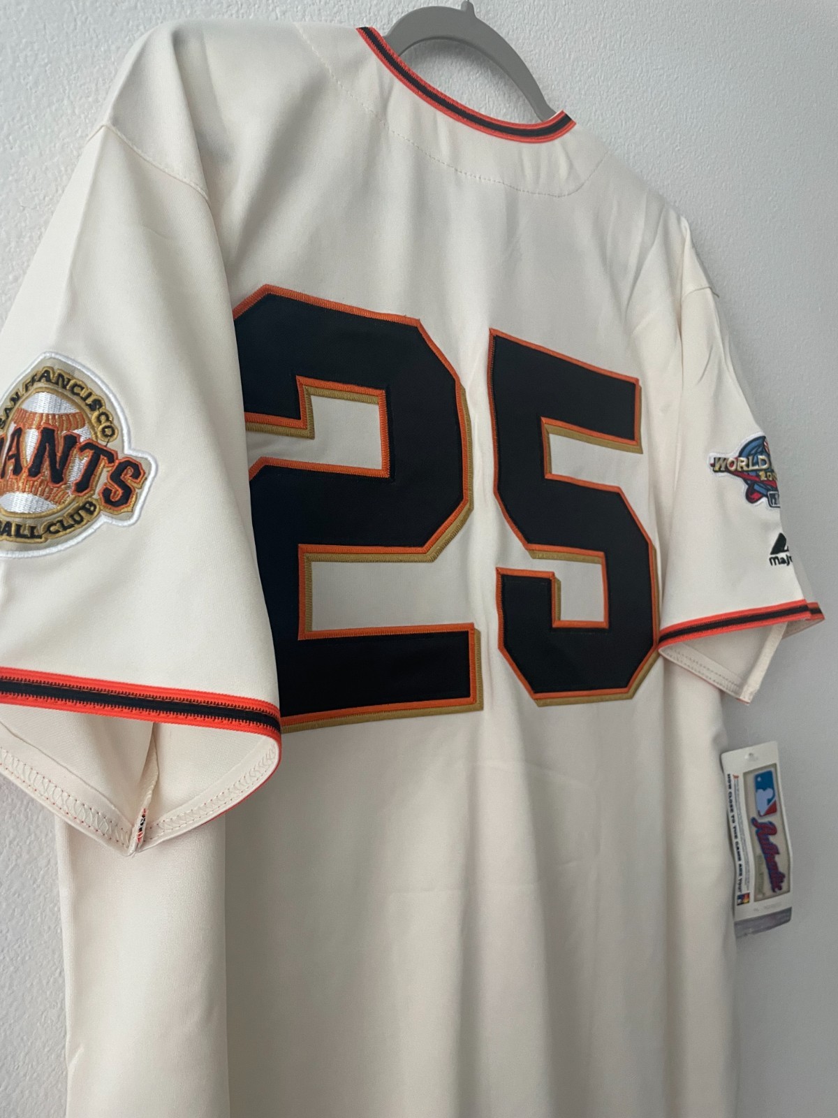 Vintage Barry Bonds San Francisco Giants 2002 World Series Home Jersey cream