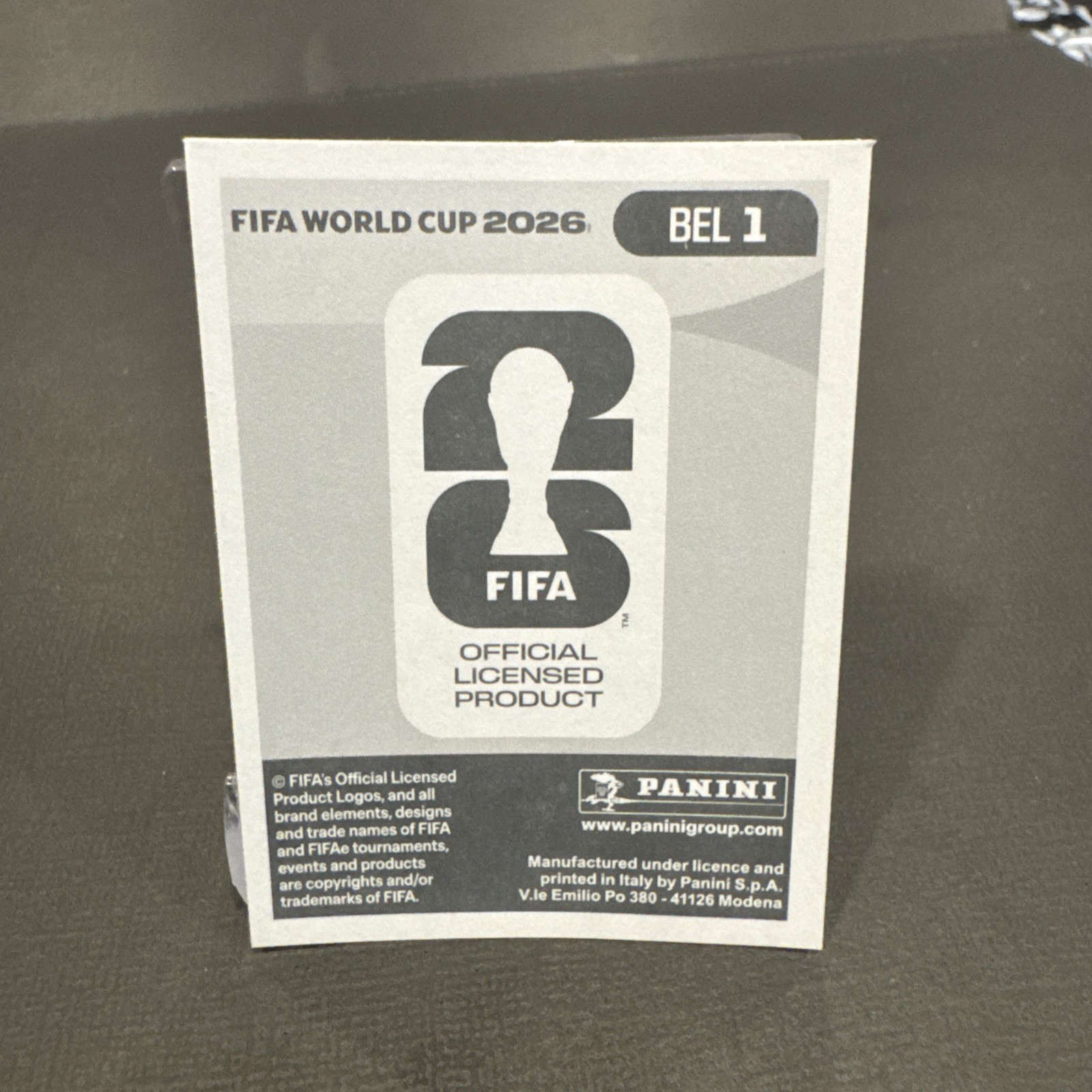 2026 Panini FIFA World Cup Sticker Belgium #BEL 1