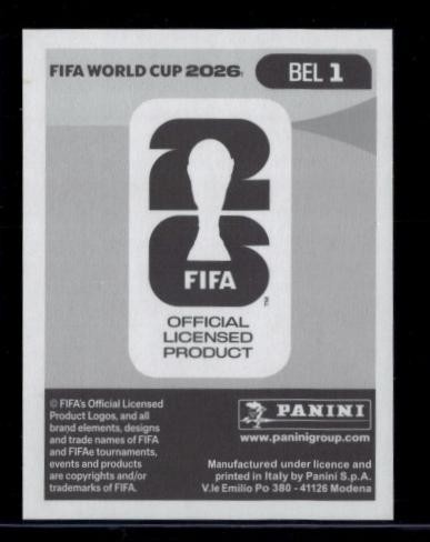 2026 Panini World Cup Sticker Collection Emblem #BEL-1 Belgium