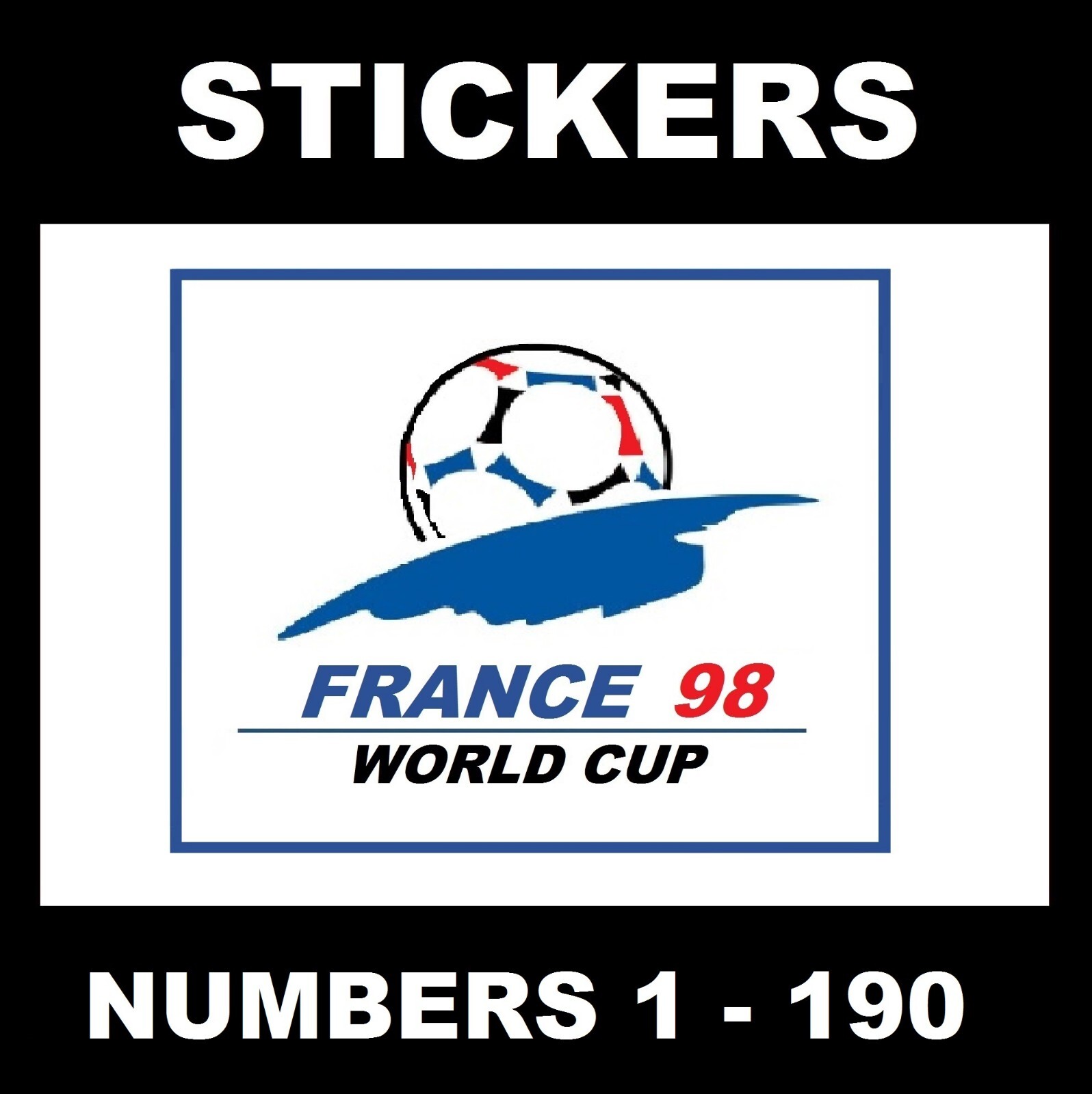Panini 1998 World Cup football stickers #1 – 190