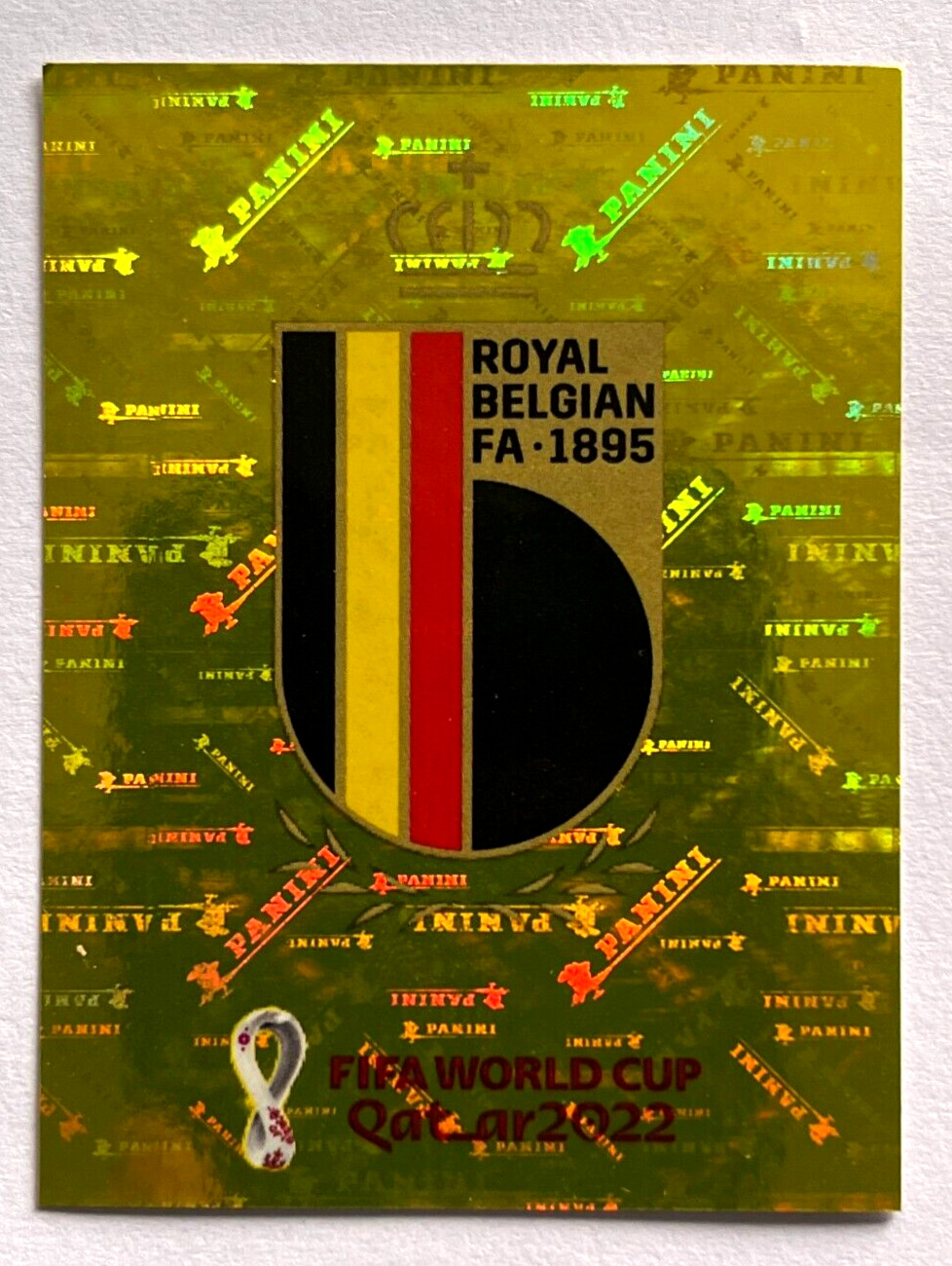 2022 FIFA WC Qatar Panini Sticker #362 BEL 1 BELGIUM SHIELD Brazil Edition