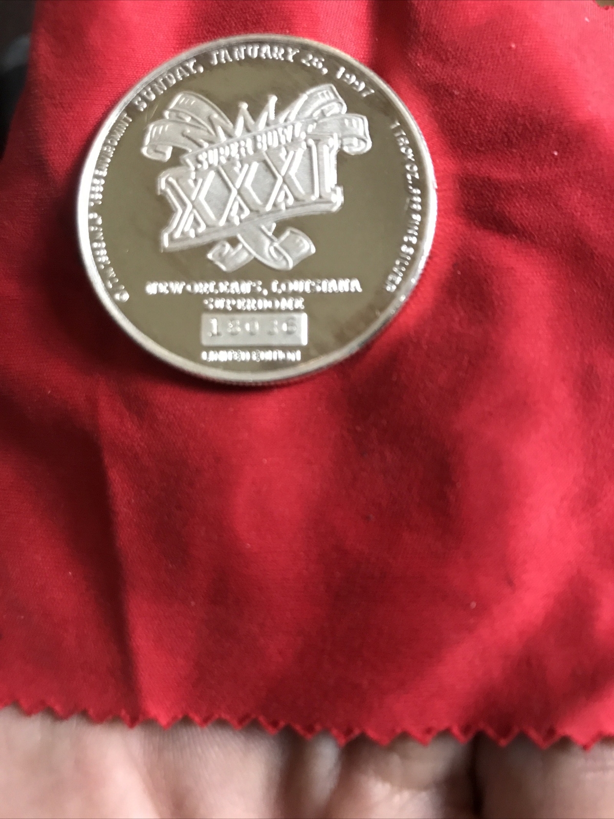 SUPER BOWL XXXI PACKERS 1 Troy OZ COIN BEAUTIFUL PL FINISH