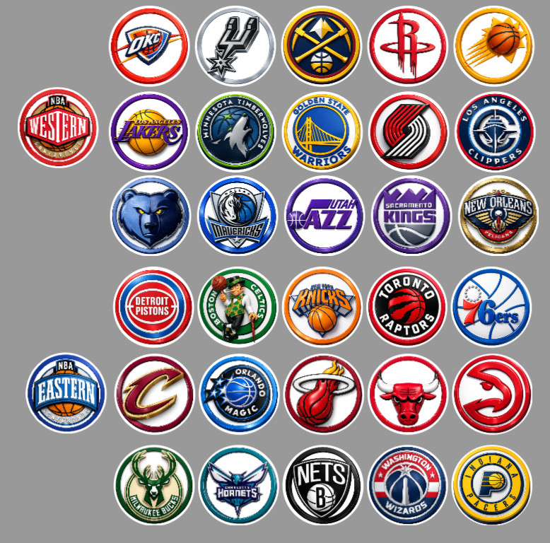 Handcrafted Basketball Team Magnets 0.9″ FULL SET/ALL 30 TEAMS.For Fan Standings