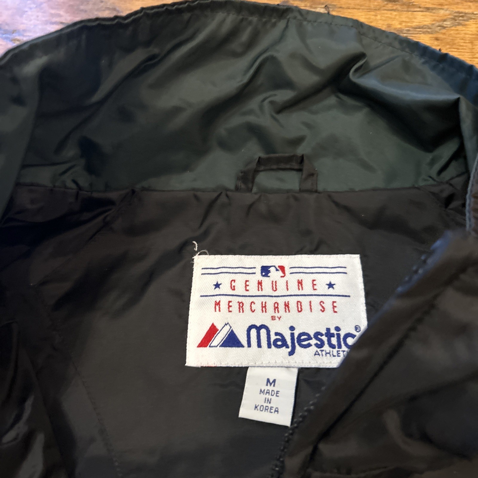Oakland Athletics A’s Size M Black Green Majestic Full-Zip Light Weight Jacket
