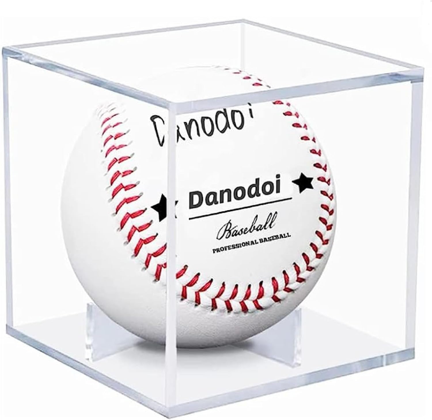 Baseball Display Case Uv Protected Acrylic Clear Baseball Holder Square Cube Bal