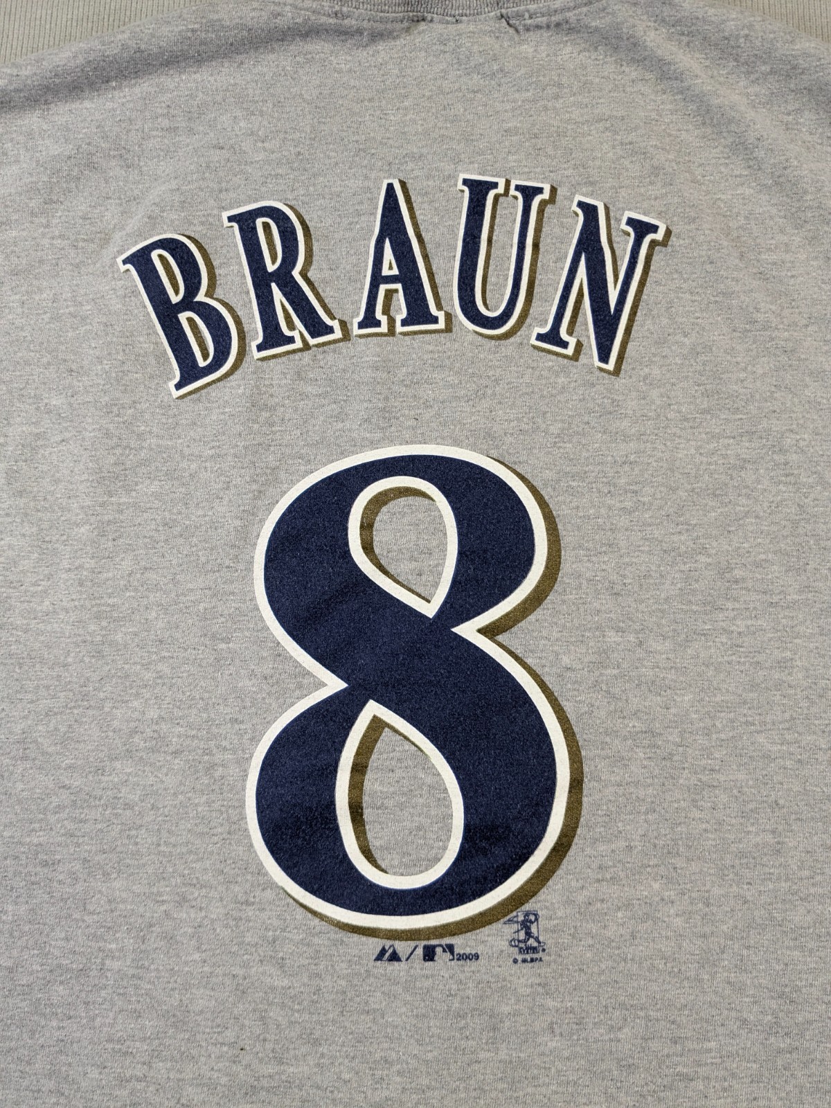 Milwaukee Brewers Jersey Shirt Mens 2XL Gray Majestic Y2K Ryan Braun MLB Retro