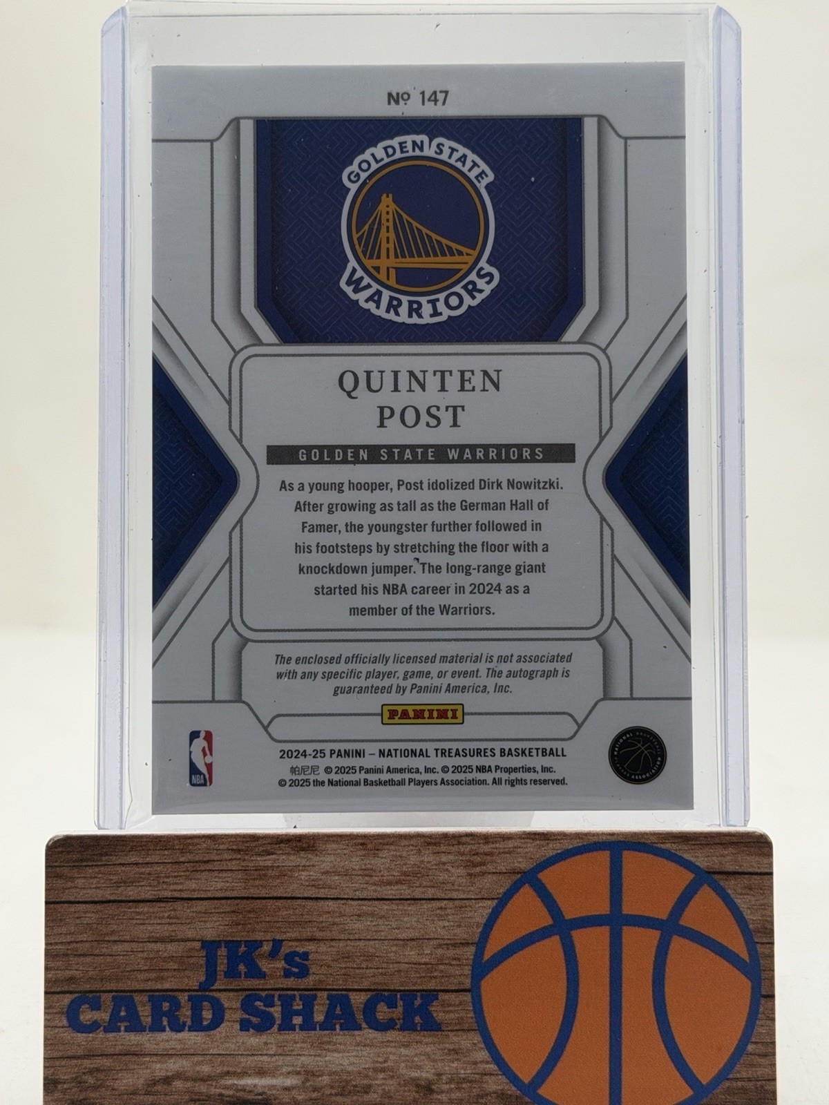 2024-25 National Treasures Quinten Post Rookie Patch Autographs Pink /25 #147