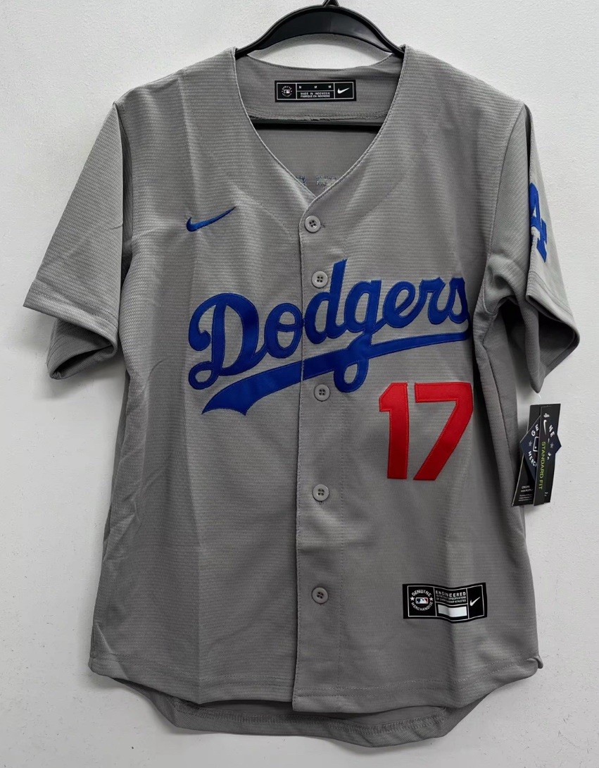 Shohei Ohtani LA Dodgers #17 Stitched Gray Rare Kids Jersey Youth Medium 10/12