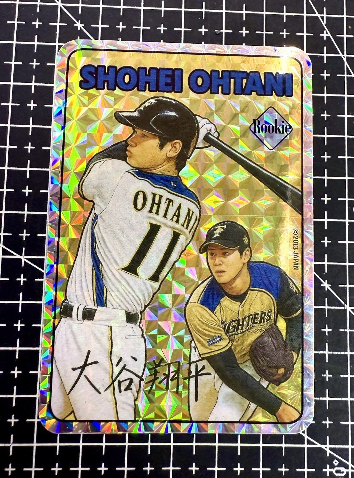 Shohei Ohtani International Vending Sticker Card (Japan Baseball) Prism Gold