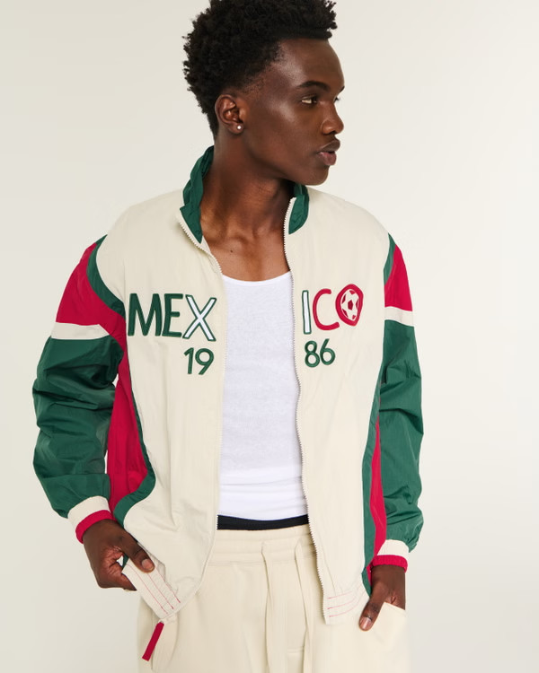 Hollister 1986 FIFA World Cup Mexico Jacket Full Zip Retro Windbreaker Small