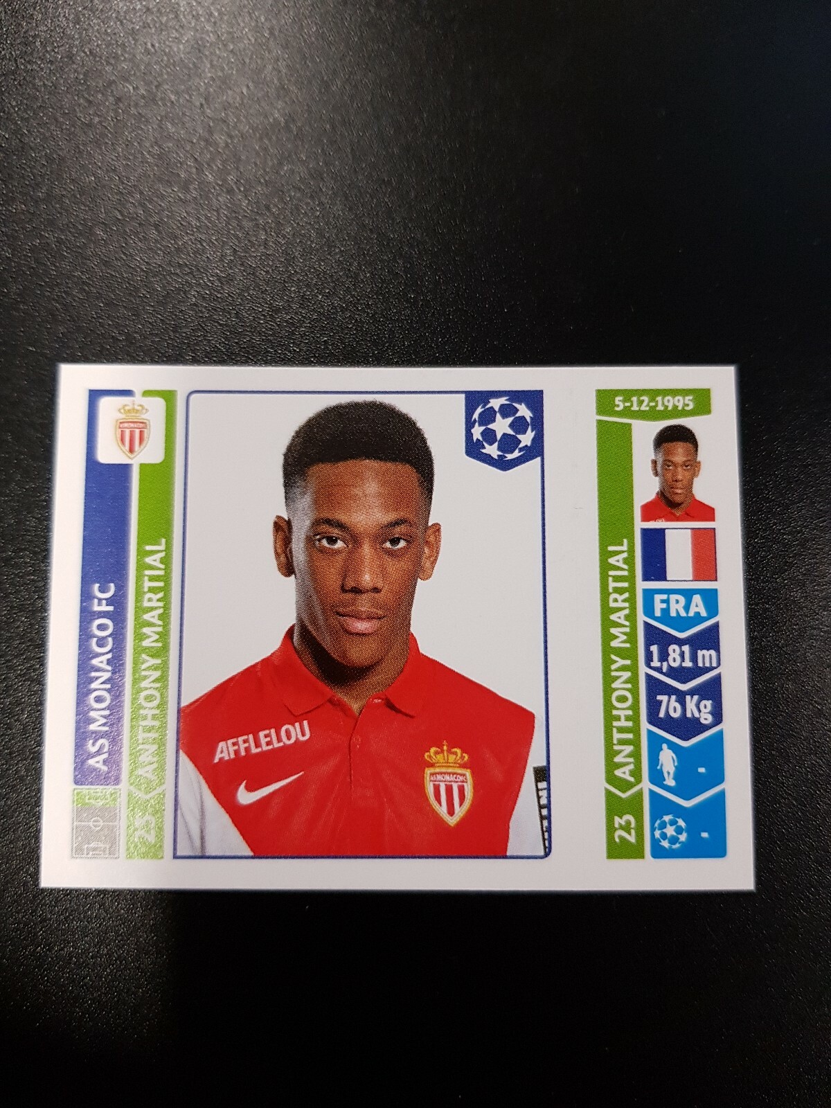 Panini 2014/15 Anthony Martial AS MONACO – RARE Rookie Sticker – Non-Stuck