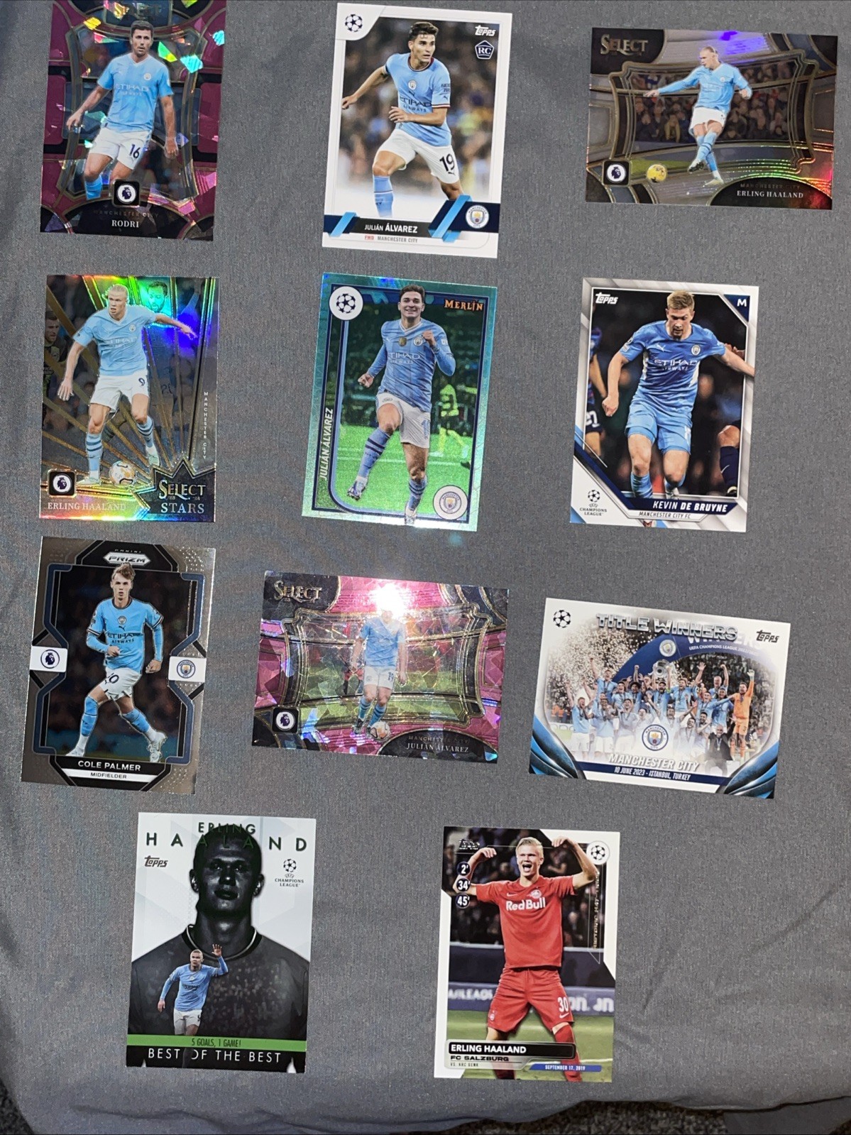 Man City Lot Of 11 Halland Cards Palmer Card Alvarez Rc And More