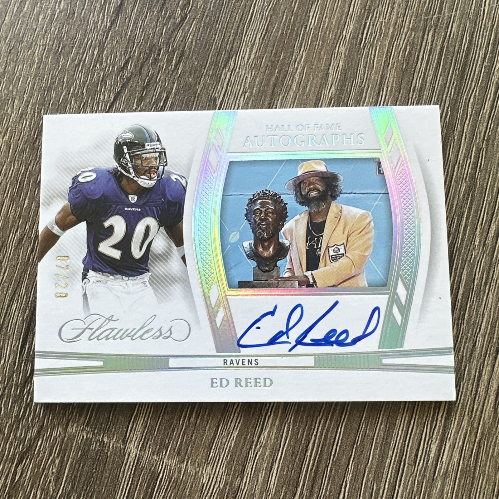 2025 Panini Flawless Ed Reed 2024 Hall of Fame Auto Silver /20 🔥 🔥 🔥
