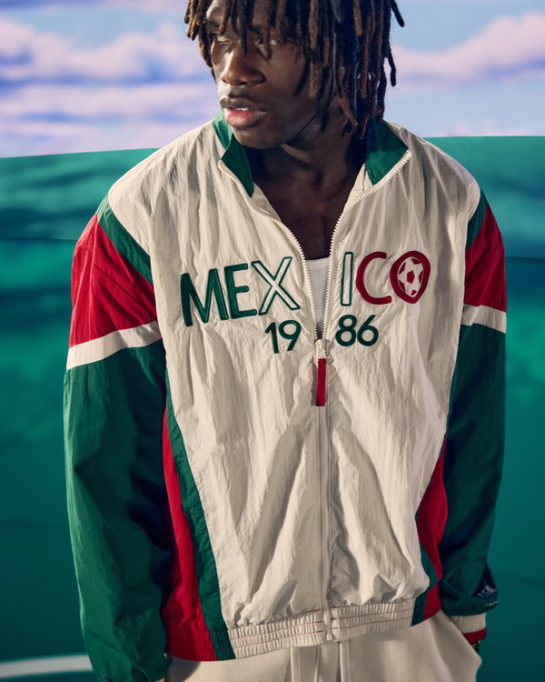 Hollister 1986 FIFA World Cup Mexico Jacket Full Zip Retro Windbreaker Small
