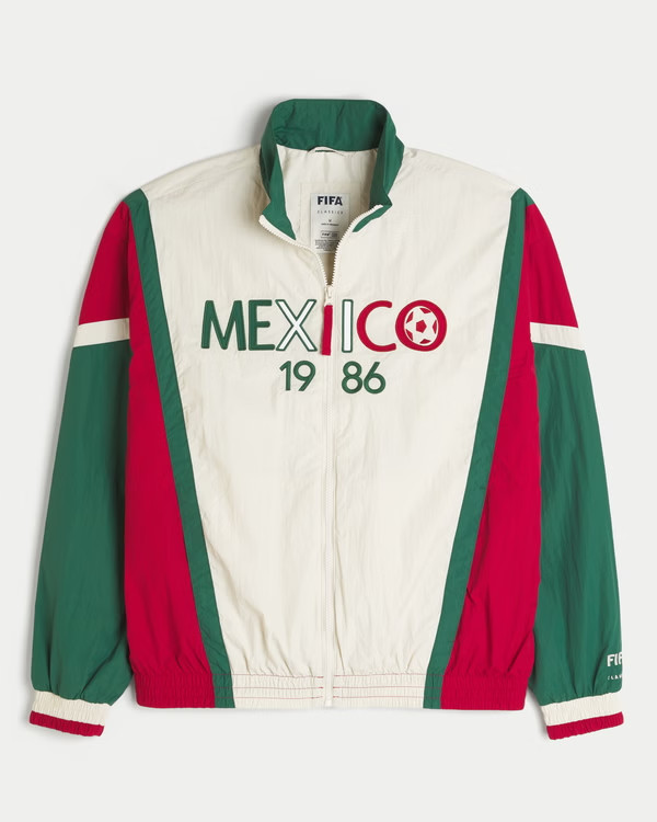 Hollister 1986 FIFA World Cup Mexico Jacket Full Zip Retro Windbreaker Small
