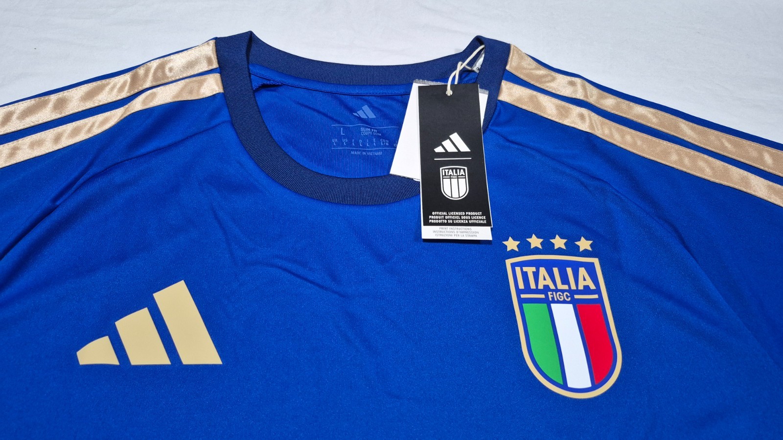 Adidas Authentic Italy Futbol Soccer 2025-2026 Fan Jersey Men’s JY7588 Blue