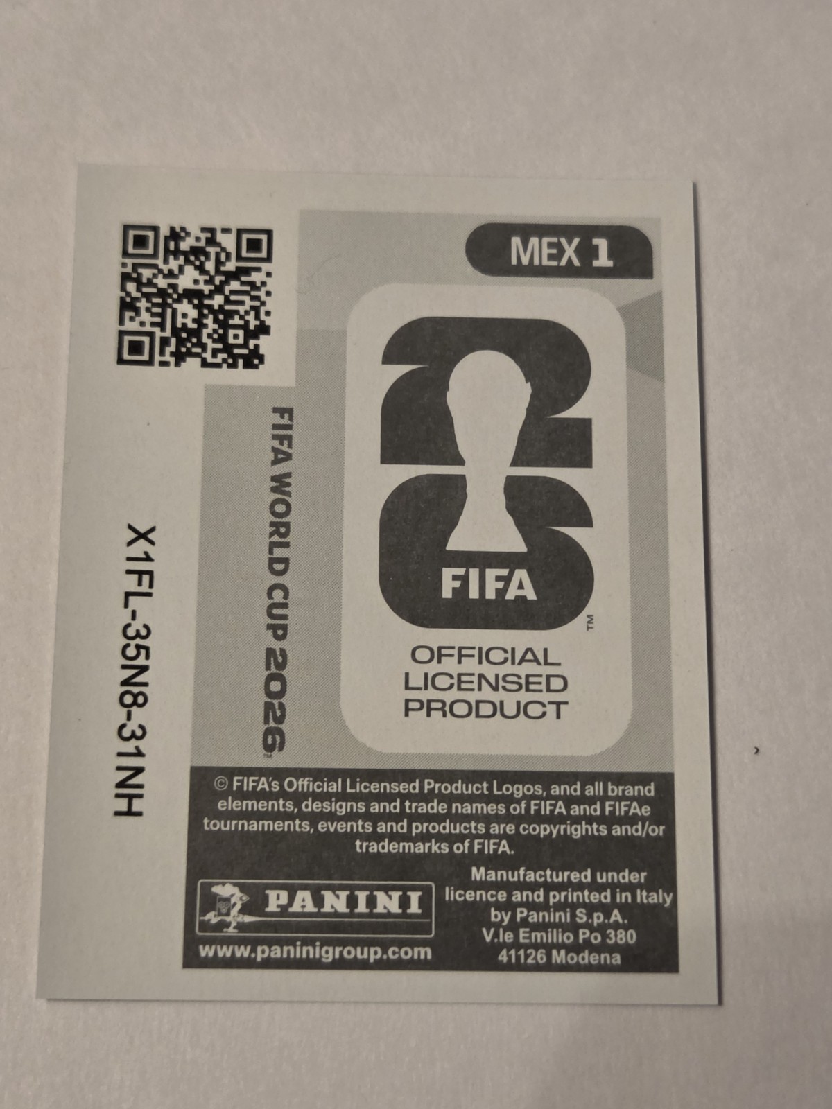 Panini FIFA World Cup 2026 Sticker Mexico MEX 1 Official Licensed Product Logo