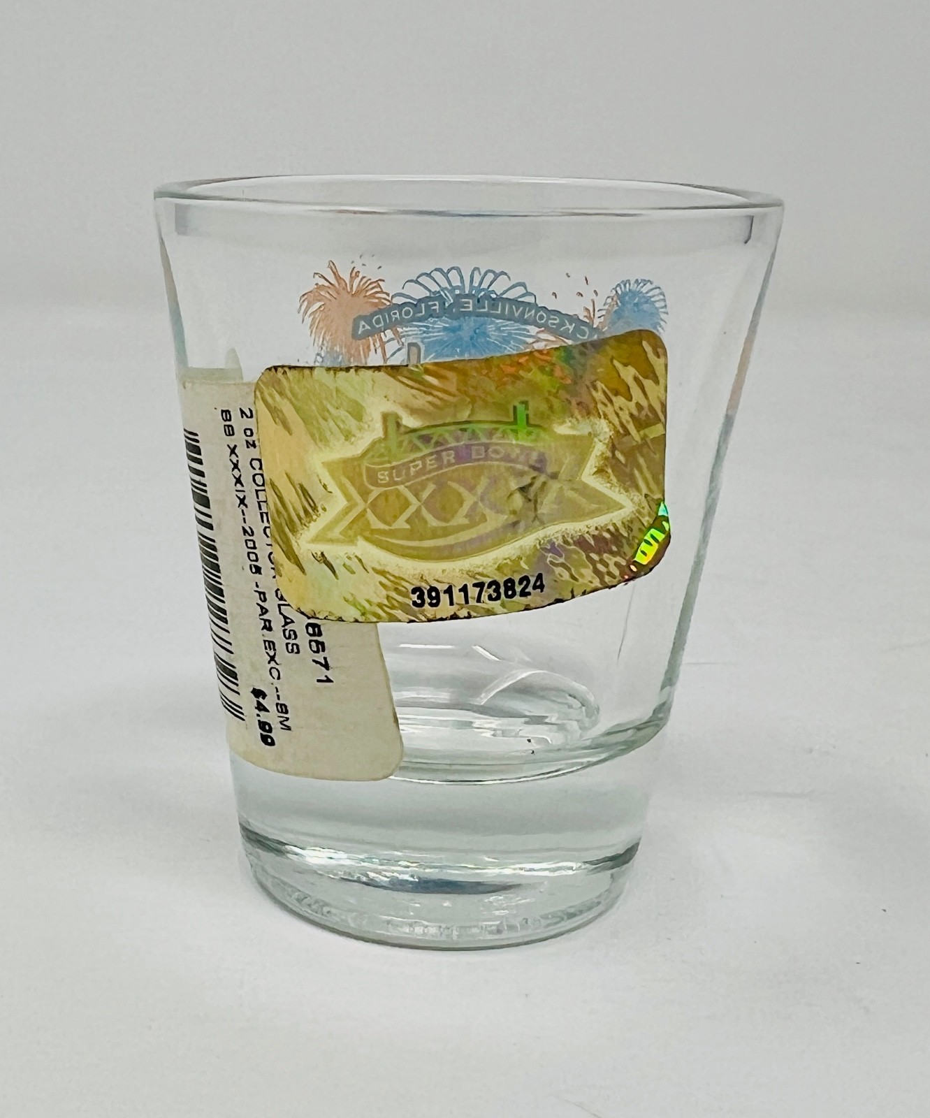 SUPER BOWL XXXIX PATRIOTS vs EAGLES NFL OFFICIAL LICENSED 2oz SHOT GLASS w/ TAGS