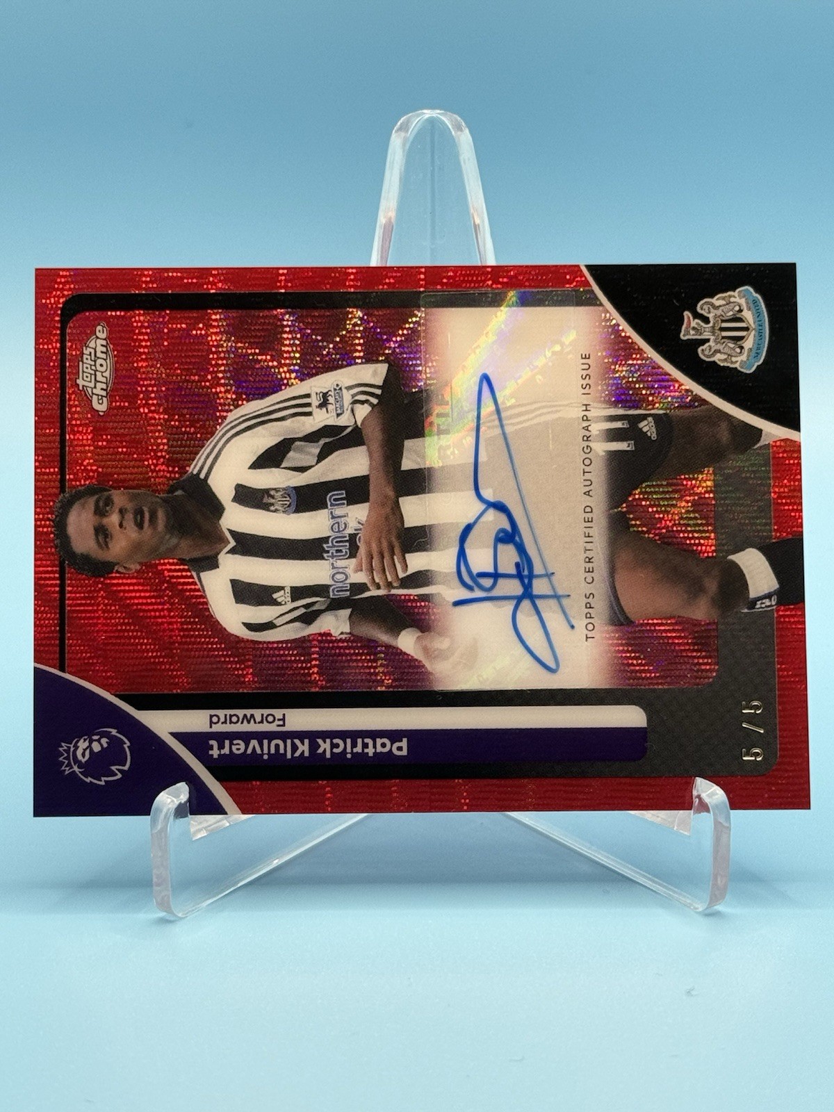 2025-26 Topps Chrome Premier League Red Refractor Patrick Kluivert Auto #5/5