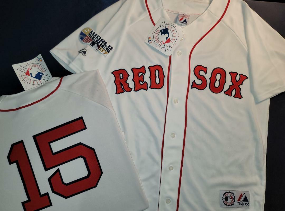 11110 Majestic Boston Red Sox DUSTIN PEDROIA 2007 World Series Baseball JERSEY