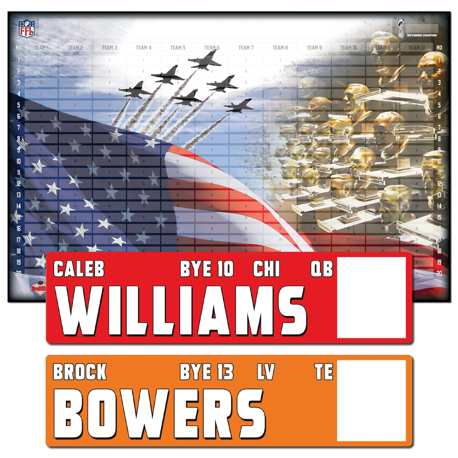 Fantasy Football AUCTION Draft Board Kit – NEW for 2026 – Stickers & Board