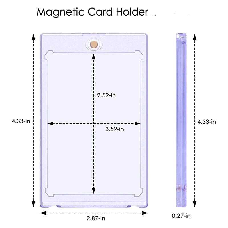 CF Magnetic Card Holder One Touch Case BLACK BORDER – 35PT-360PT Sizes