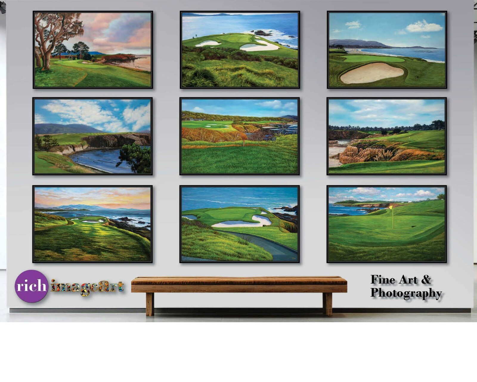 Augusta National Golf Holes 11 12 13 Amen Corner 3 Prints Masters Azalea Pan4