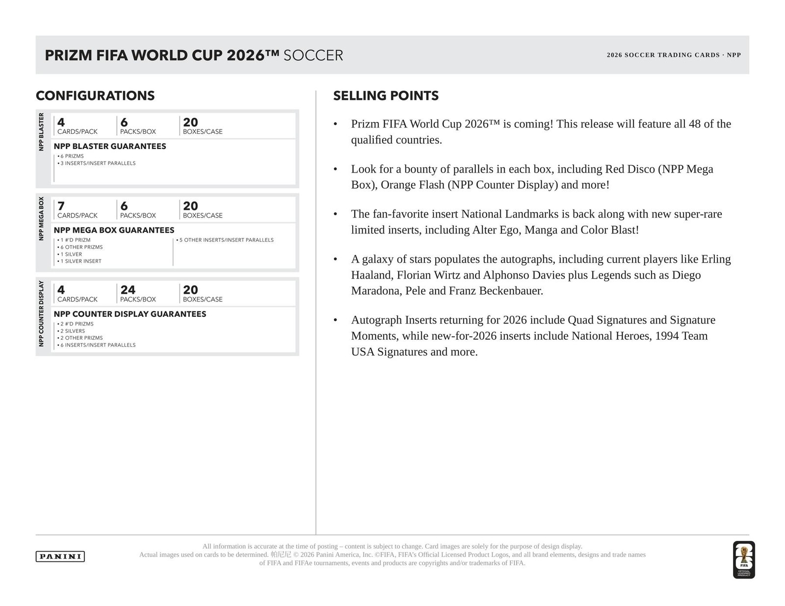 2026 PANINI PRIZM FIFA WORLD CUP SOCCER BLASTER BOX