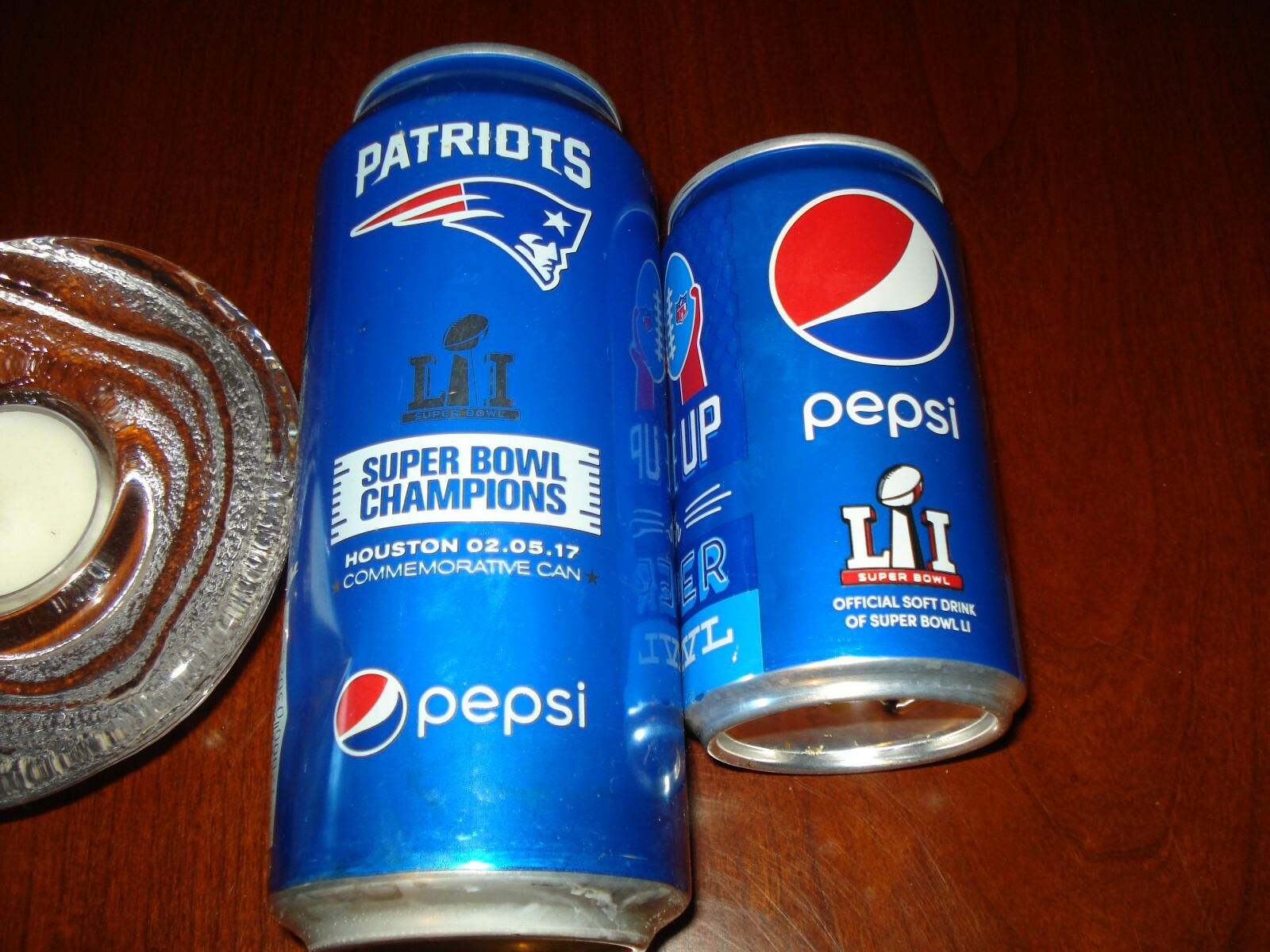 2- Super Bowl LI 2017 New England PATRIOTS PEPSI CANS Empty