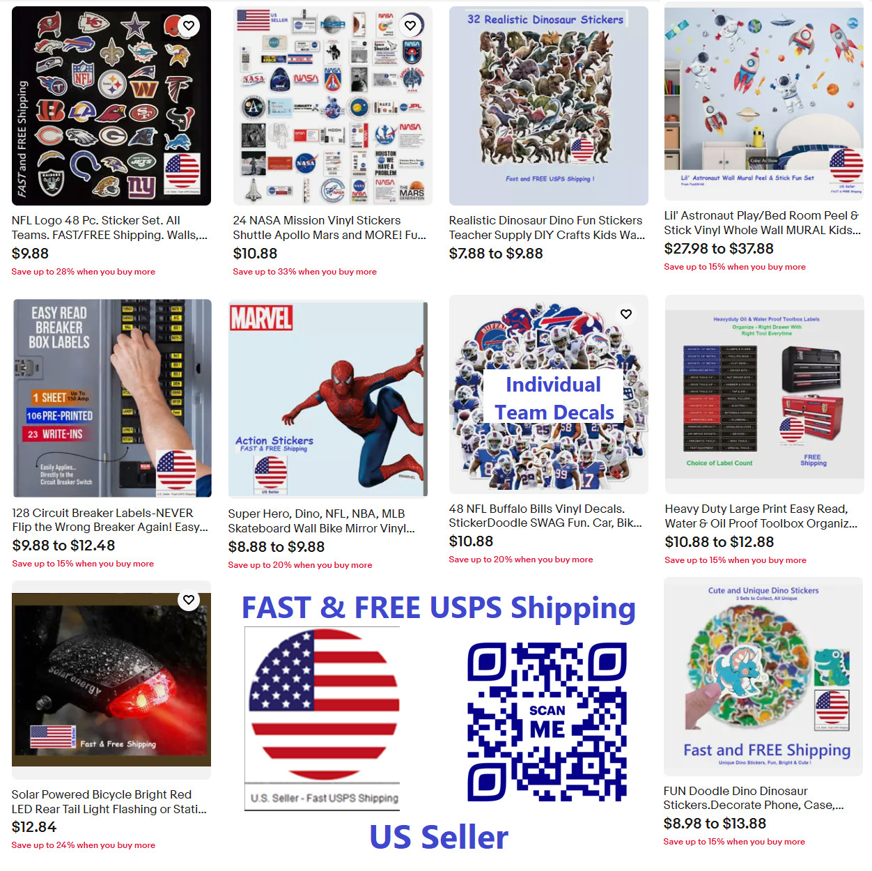 MLB Logo 30 Pc. Sticker Set. All Teams. FAST/FREE Shipping. Walls, Mirrors, Mugs